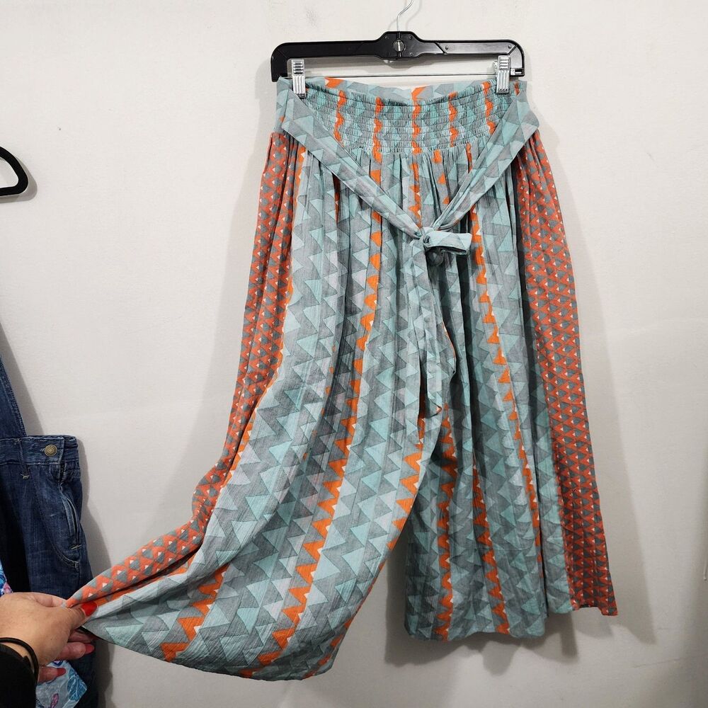 Anthropologie Feather Bone Demetria wide-leg palazzo pants Geo Print Womens S - Picture 11 of 14